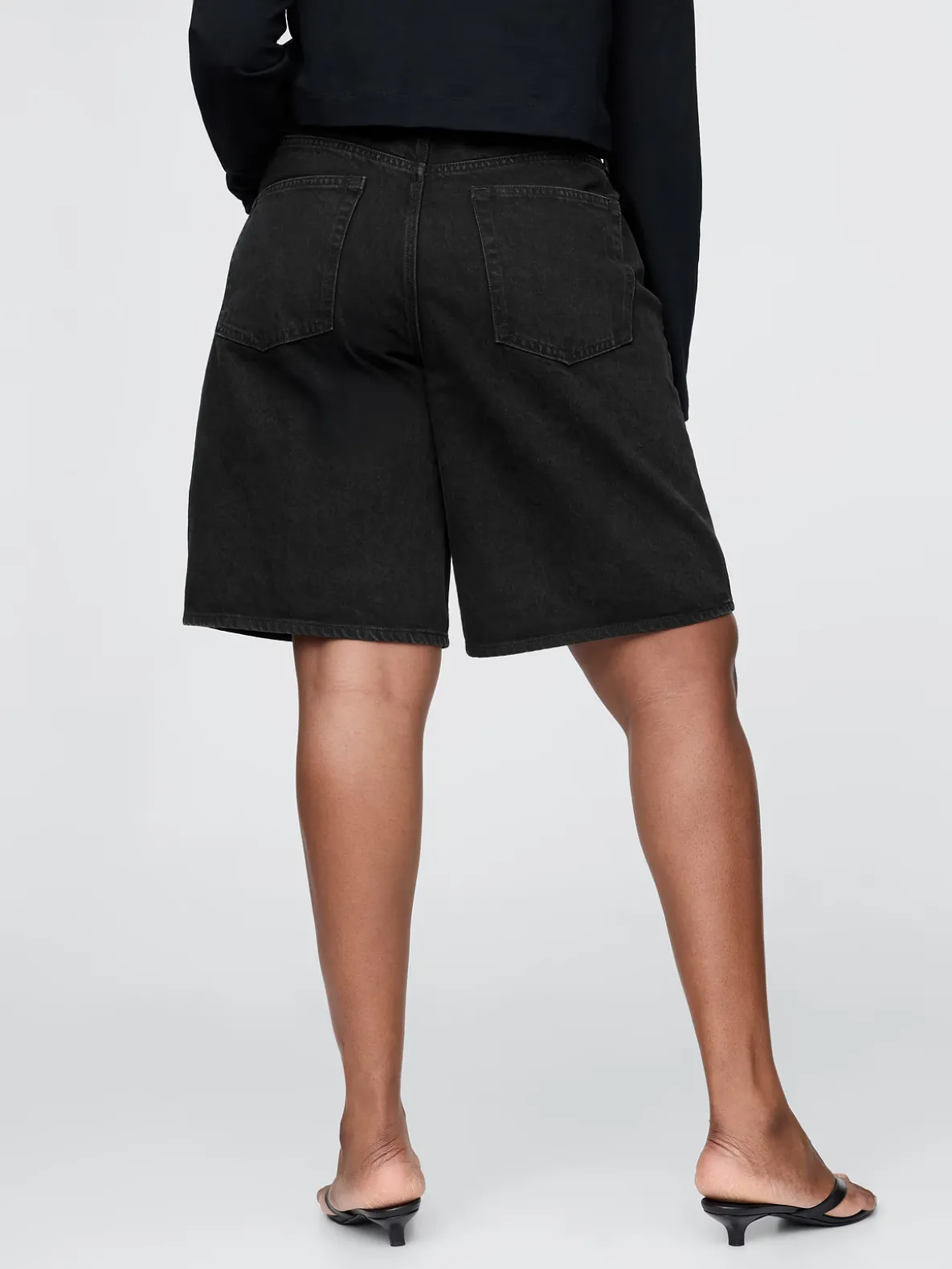 11" Mid Rise Longline Denim Shorts