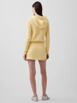 100% Cotton Cable-Knit Mini Skort