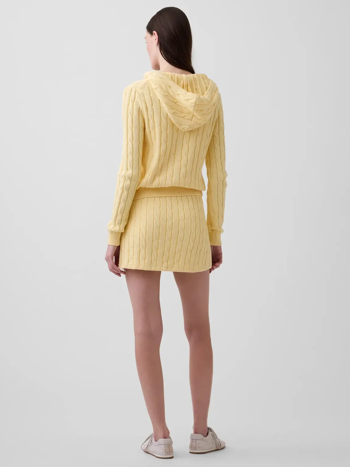 100% Cotton Cable-Knit Mini Skort