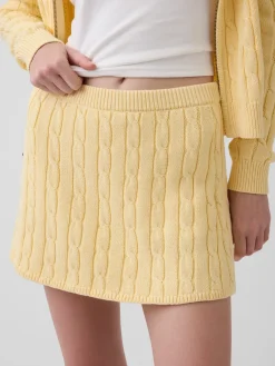 100% Cotton Cable-Knit Mini Skort