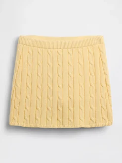 100% Cotton Cable-Knit Mini Skort