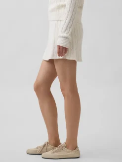 100% Cotton Cable-Knit Mini Skort