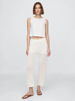 100% Cotton Crochet Ankle Pants