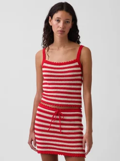 100% Cotton Crochet Crop Sweater Tank