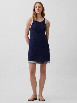 100% Cotton Crochet Mini Dress