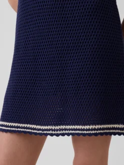 100% Cotton Crochet Mini Dress