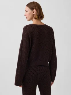 100% Cotton Crochet Relaxed Sweater