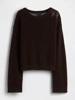 100% Cotton Crochet Relaxed Sweater