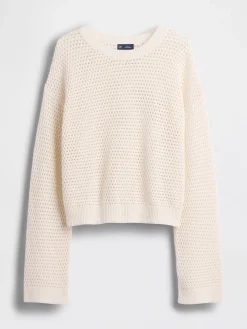 100% Cotton Crochet Relaxed Sweater