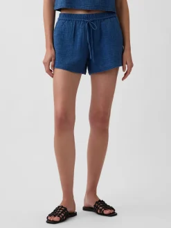 4" Cotton Gauze Denim Easy Shorts