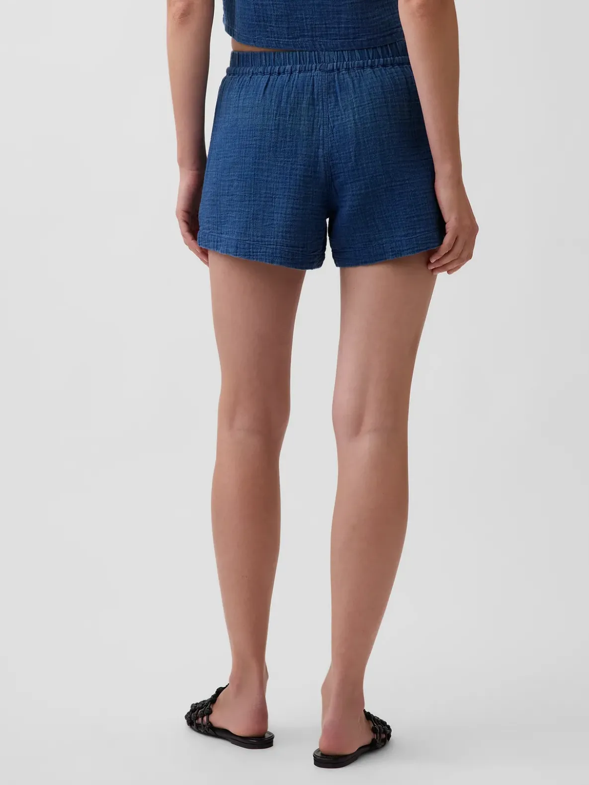 4" Cotton Gauze Denim Easy Shorts