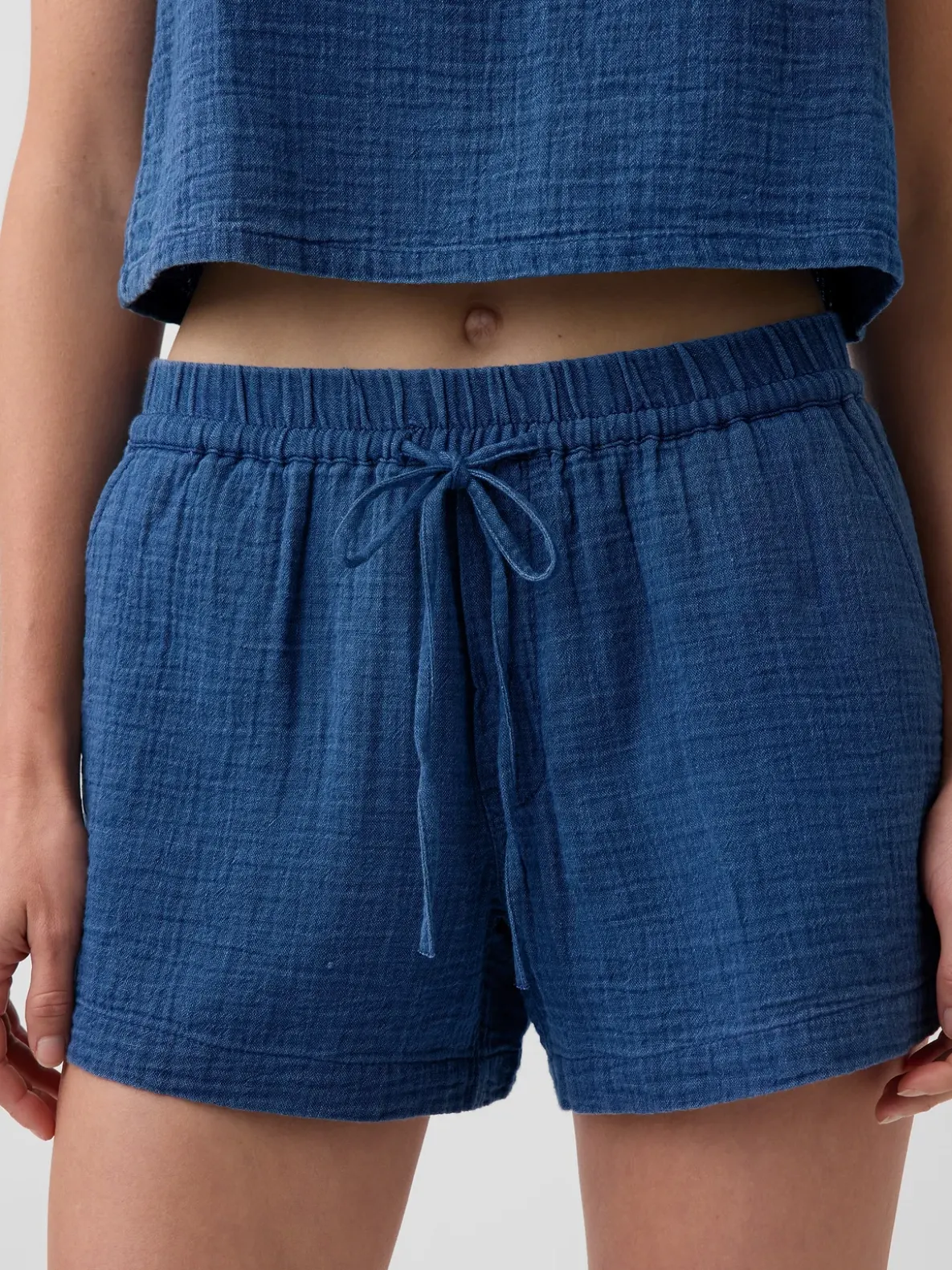 4" Cotton Gauze Denim Easy Shorts