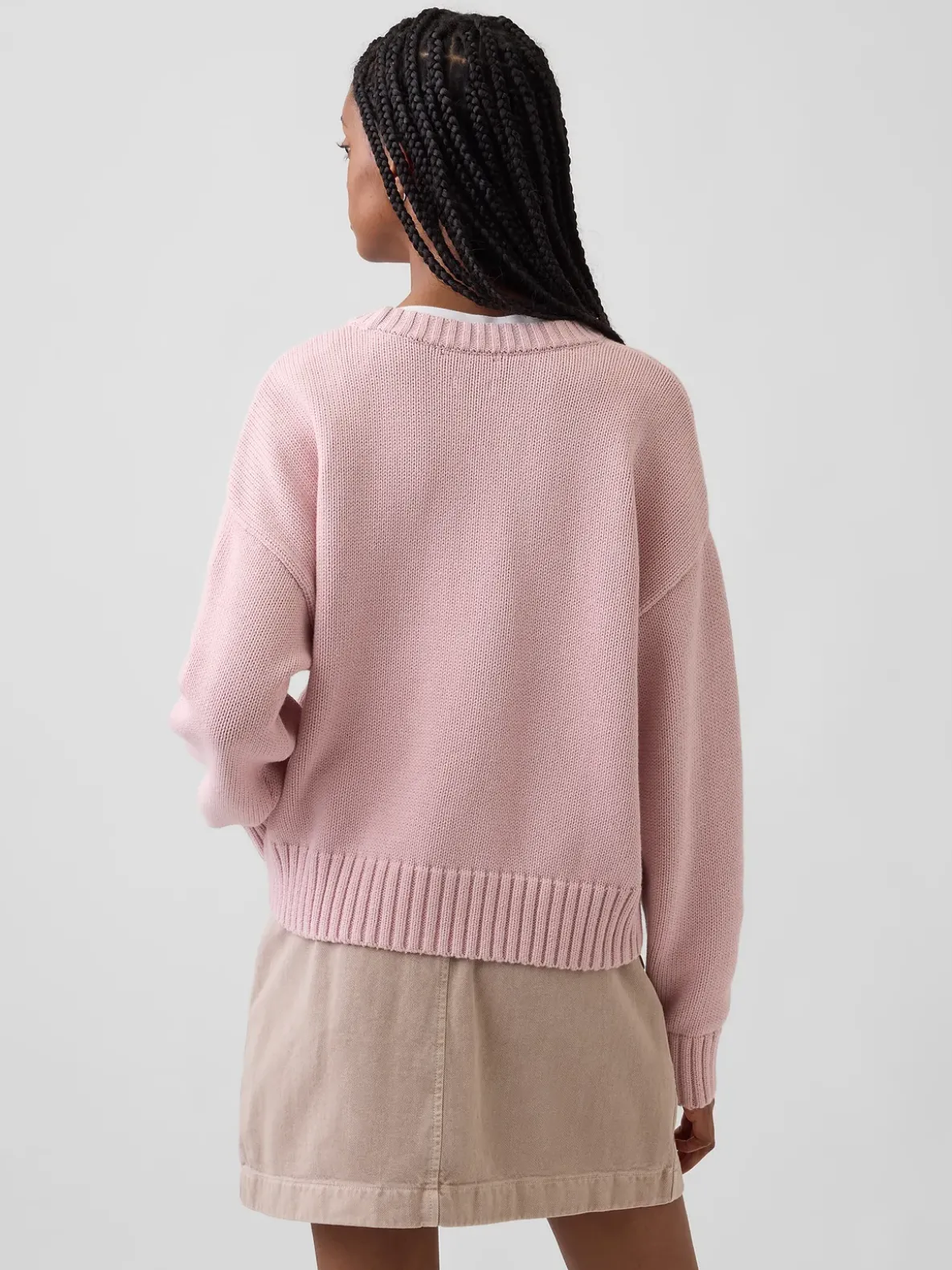 100% Cotton Oversized Crop Sweater