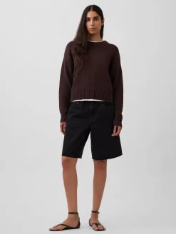 100% Cotton Oversized Crop Sweater