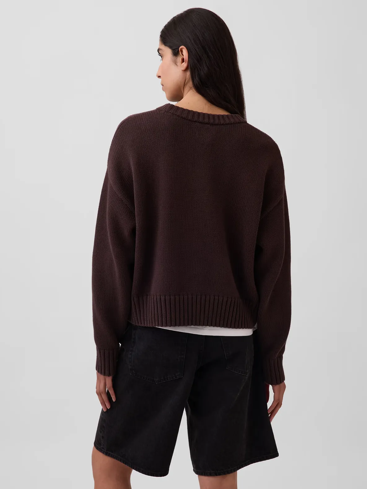100% Cotton Oversized Crop Sweater