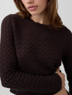 100% Cotton Pointelle Crop Sweater