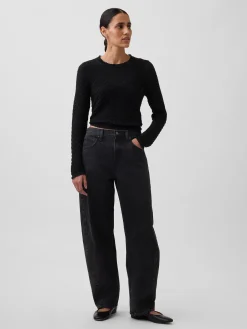 100% Cotton Pointelle Crop Sweater