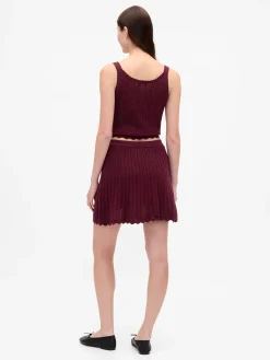 100% Cotton Pointelle Mini Skirt