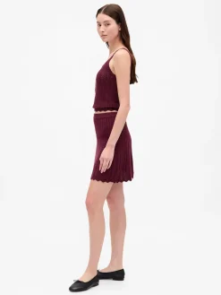 100% Cotton Pointelle Mini Skirt