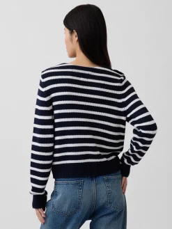 100% Cotton Relaxed Boatneck Sweater