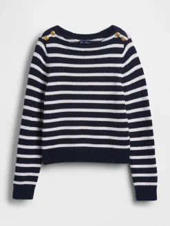 100% Cotton Relaxed Boatneck Sweater