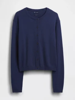 100% Cotton Relaxed Crop Cardigan Sweater
