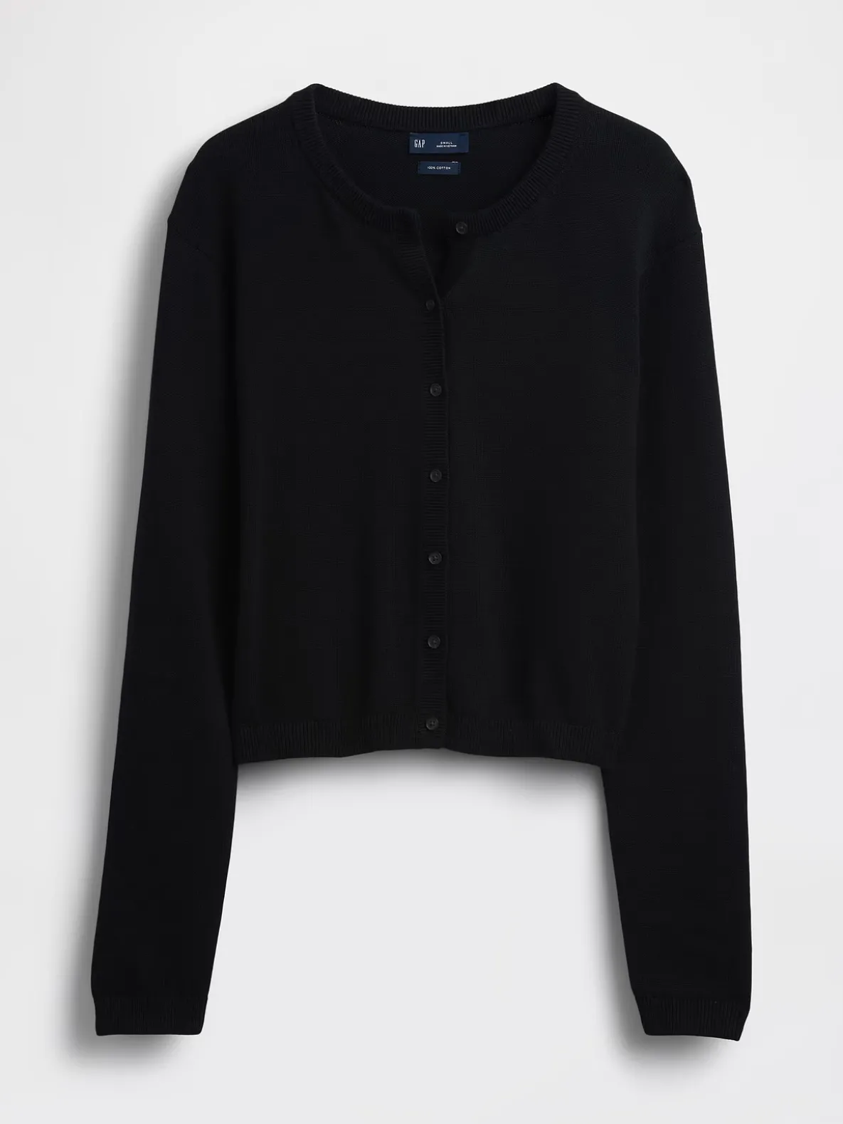 100% Cotton Relaxed Crop Cardigan Sweater