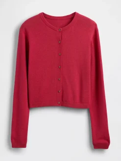 100% Cotton Relaxed Crop Cardigan Sweater