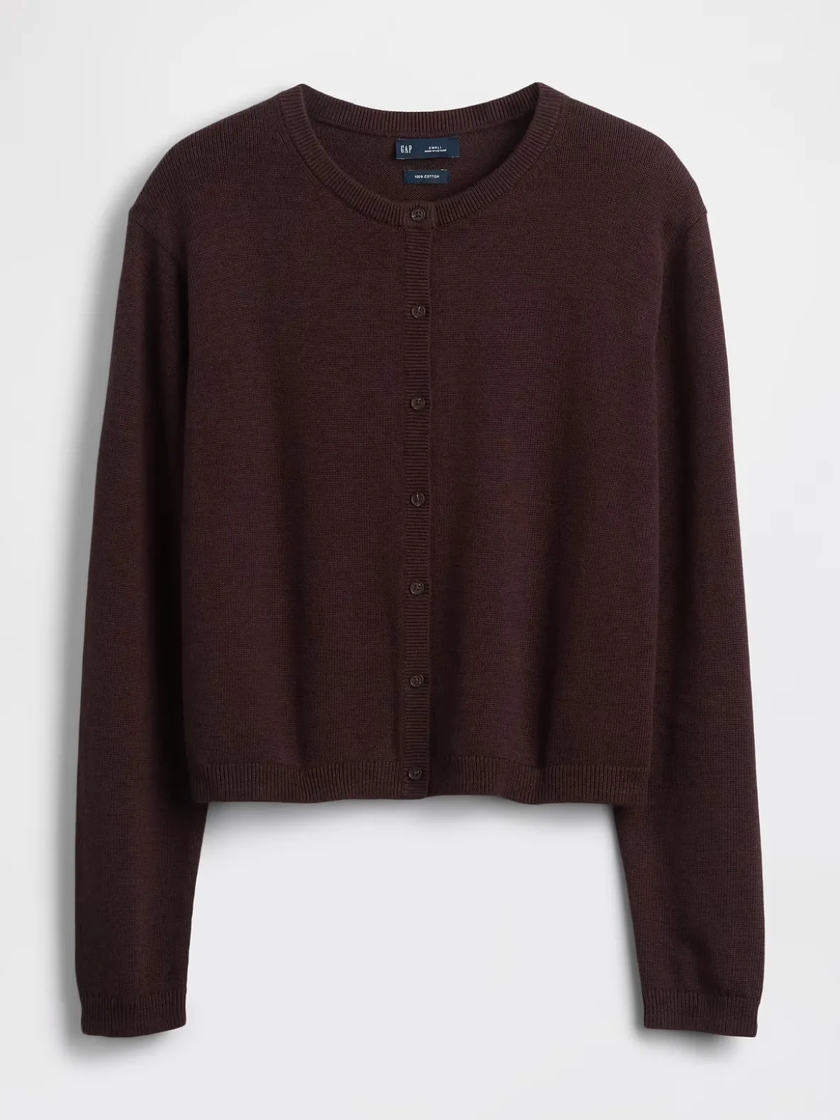 100% Cotton Relaxed Crop Cardigan Sweater