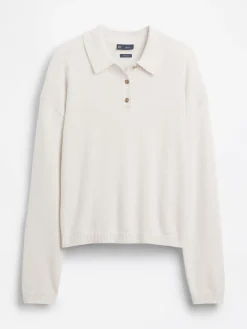 100% Cotton Relaxed Polo Sweater