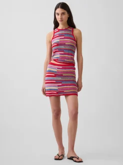 100% Cotton Stripe Mini Sweater Skort