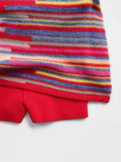 100% Cotton Stripe Mini Sweater Skort