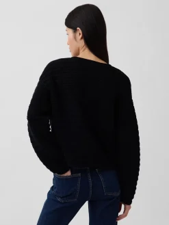 100% Cotton Textured Sweater Jacket