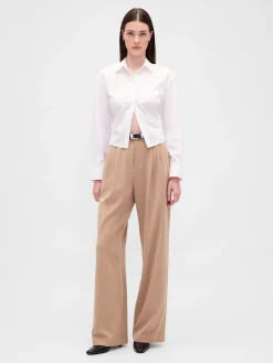 365 High Rise Brushed Twill Pleated Trousers