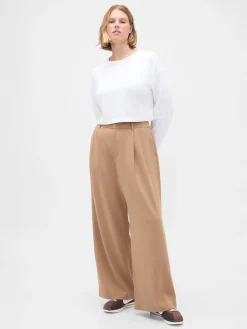 365 High Rise Brushed Twill Pleated Trousers