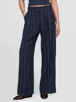 365 High Rise Linen-Blend Trousers
