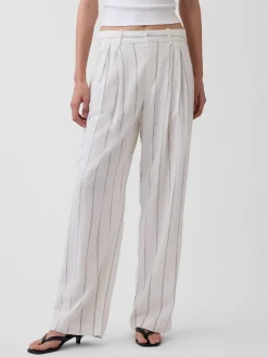 365 High Rise Linen-Blend Trousers