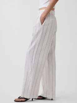 365 High Rise Linen-Blend Trousers