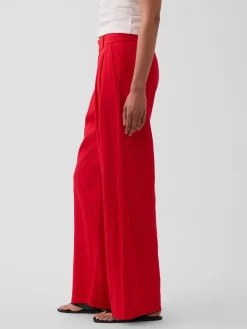 365 High Rise Linen-Blend Trousers