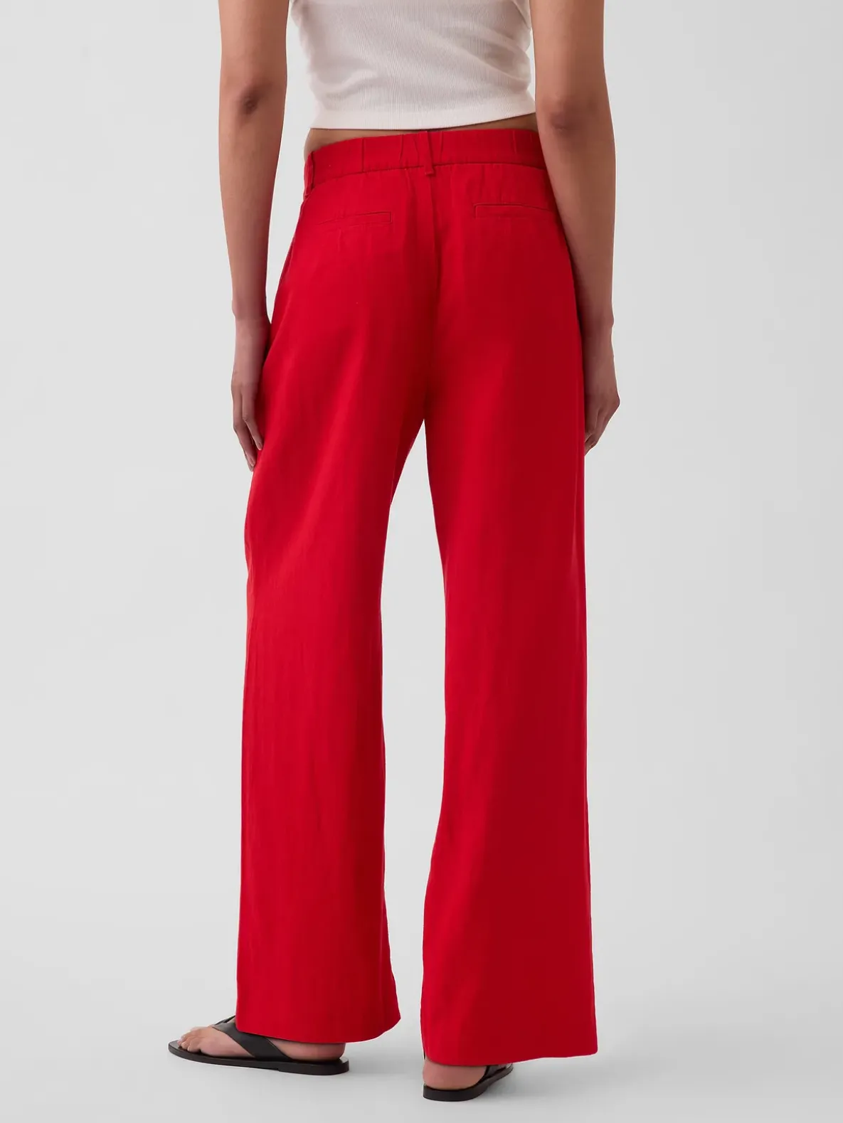 365 High Rise Linen-Blend Trousers