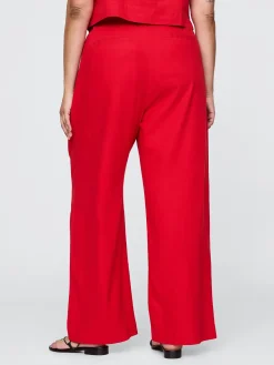 365 High Rise Linen-Blend Trousers