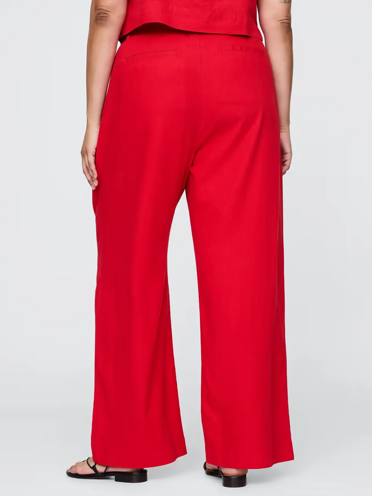 365 High Rise Linen-Blend Trousers