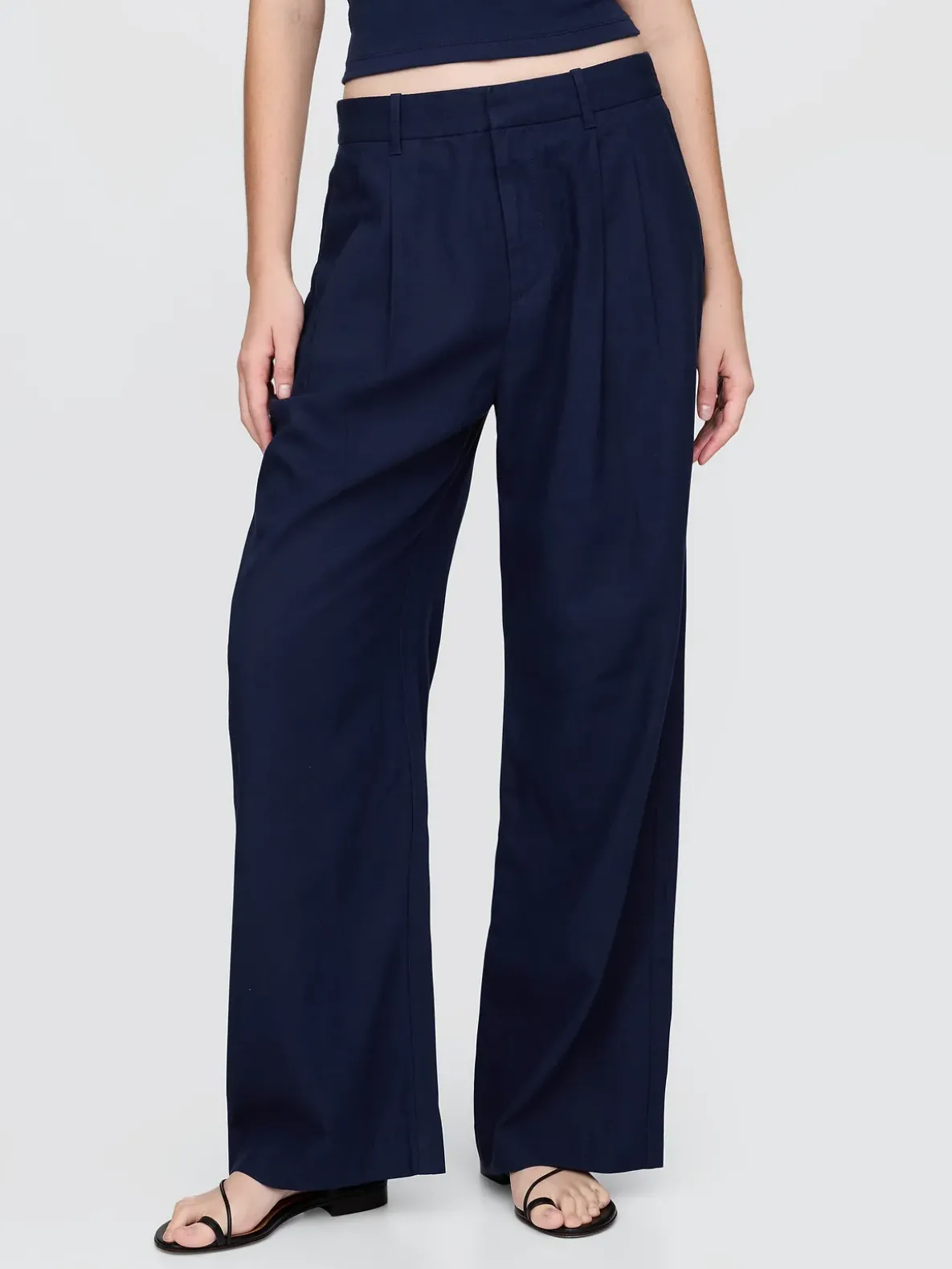 365 High Rise Linen-Blend Trousers