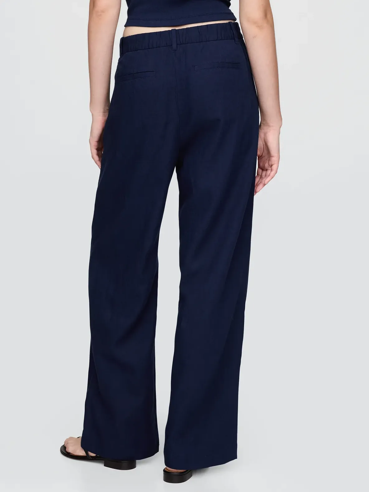 365 High Rise Linen-Blend Trousers