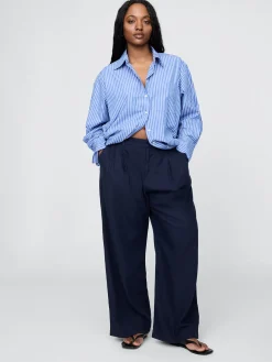 365 High Rise Linen-Blend Trousers