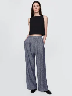 365 High Rise Linen-Blend Trousers