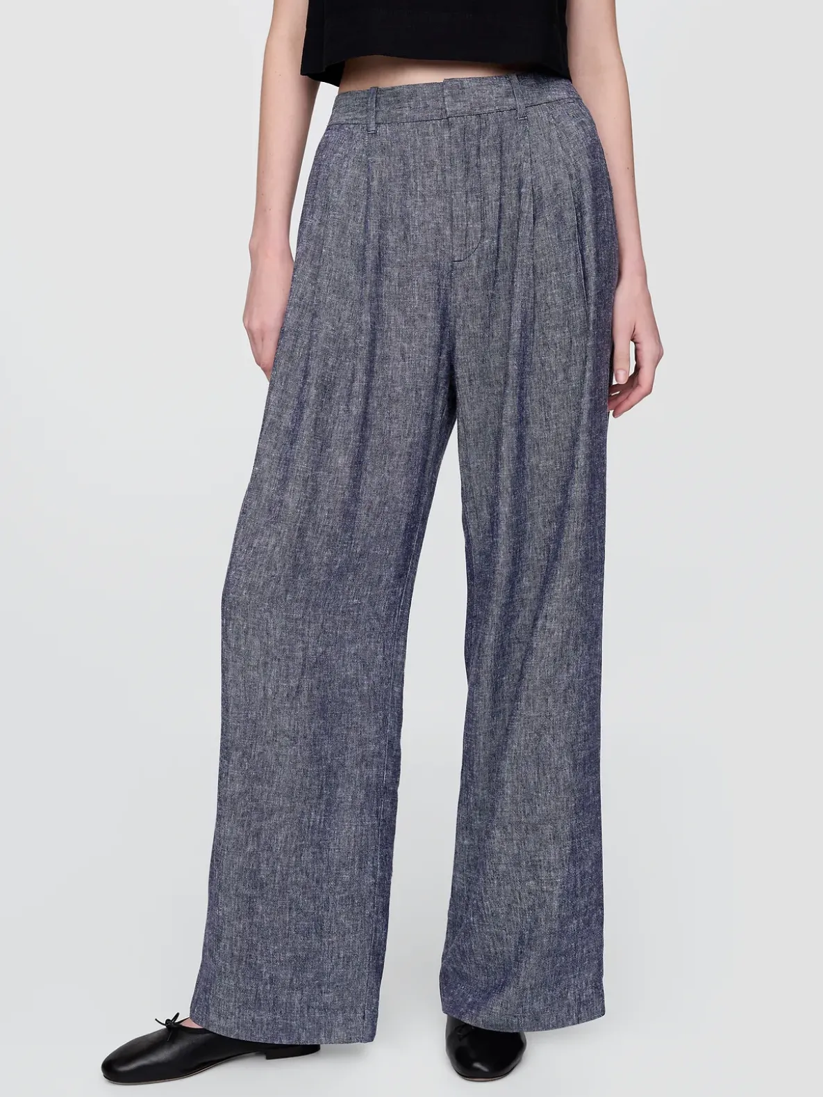 365 High Rise Linen-Blend Trousers