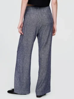 365 High Rise Linen-Blend Trousers
