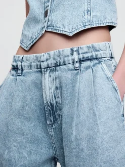 365 High Rise UltraSoft Denim Pleated Ankle Trousers