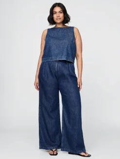 365 High Rise UltraSoft Denim Pleated Trousers